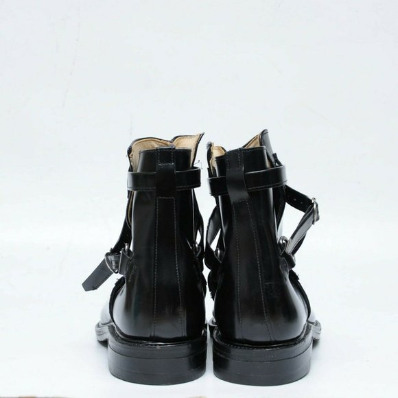 Vintage Black Leather Harness Beatle Ankle Boots Mens 10 E Made in USA Gumsole